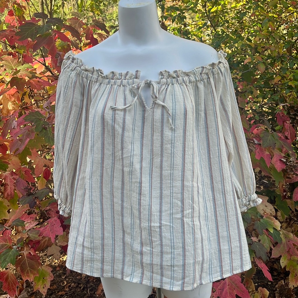NWT a.n.a off the shoulder boho peasant blouse XL